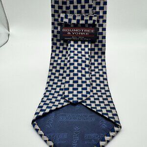 Handmade Silk Tie – Silver, Blue, Gold Modern Made in Italy